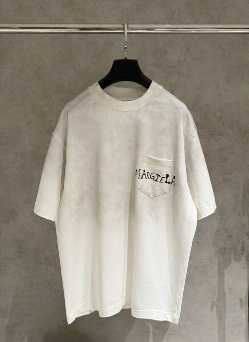 Maison Margiela Pocket Print T-Shirt with Gradient Spray