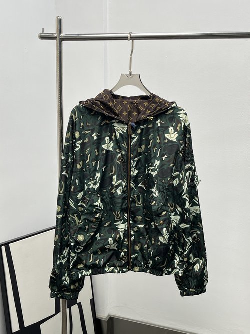 Louis Vuitton Double-Sided Camouflage Hooded Jacket