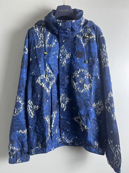 Louis Vuitton Windproof Jacket with Sailboat Print & Custom Hardware