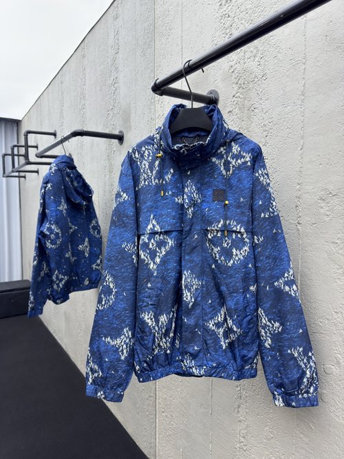 Louis Vuitton Exclusive Sailboat Print Windbreaker Jacket with Damier Pattern