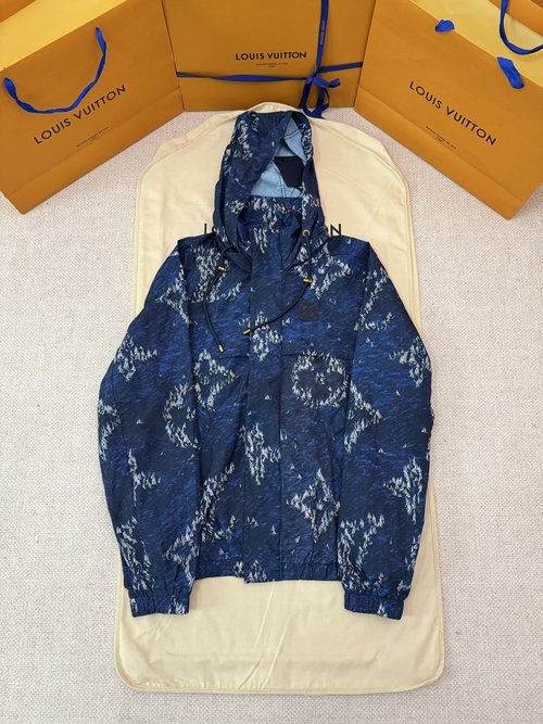 Louis Vuitton Custom Windproof Waterproof Jacket with Damier Monogram Design