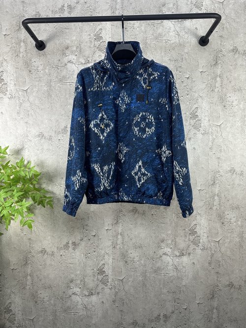 Louis Vuitton Sailboat Print Windproof Jacket with Custom Hardware
