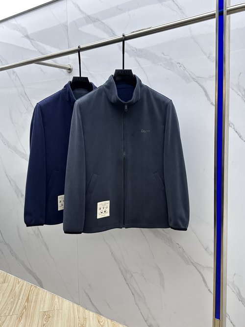 Zegna Breathable and Soft Fleece Collar Coat