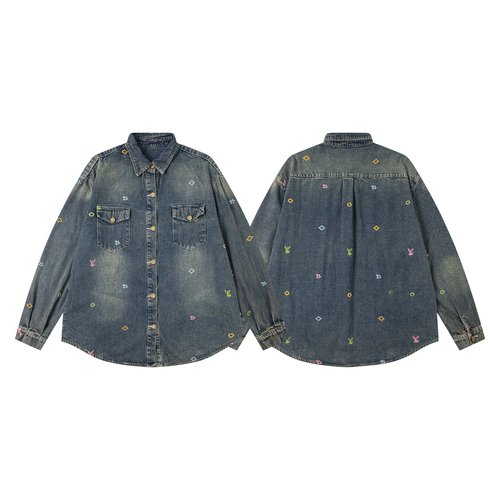 Louis Vuitton Heavy-Embroidered Denim Jacket with Gradient