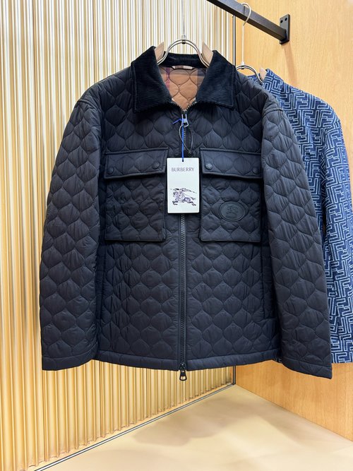 Burberry Cotton Jacket for Warmth, Made of Imported Fabric