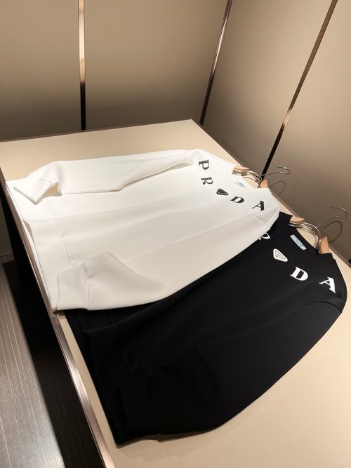 Prada Classic Long - Sleeve Sweatshirt with Logo