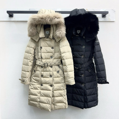 Burberry Double-breasted Raccoon Fur Hooded Down Jacket