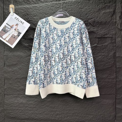 Dior Logo Embroidered Crew Neck Knit Sweater