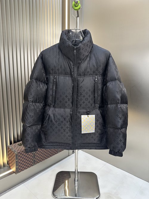 Louis Vuitton Luxury Down Jacket with Timeless Logo and Superior Warmth
