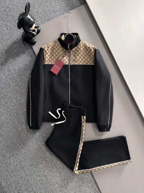 Gucci Premium Spliced Zipper Pocket Suit