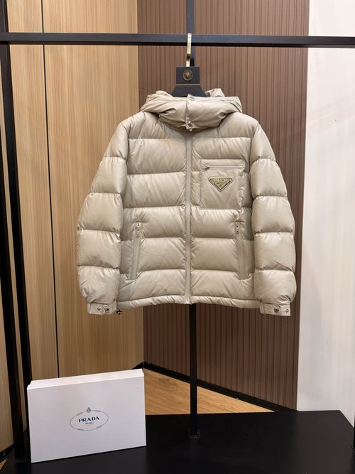 Prada Premium Down Jacket with 90% Down and Logo