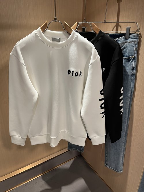 Dior Cotton Long-Sleeve Embroidered Logo Sweatshirt