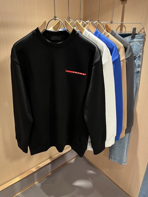 Prada Long Sleeve Sweatshirt with 3D Logo Design