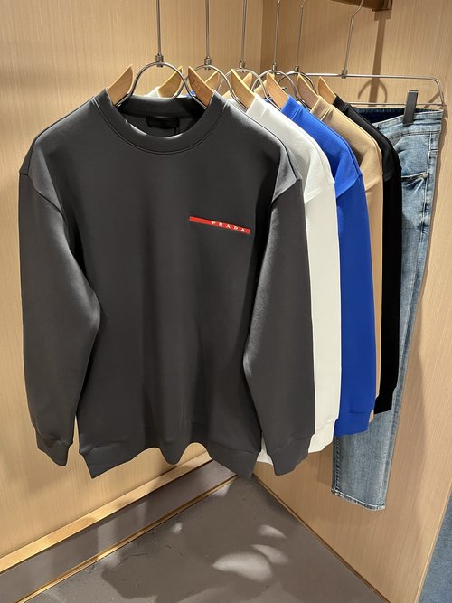 Prada Long Sleeve Sweatshirt with 3D Logo Design