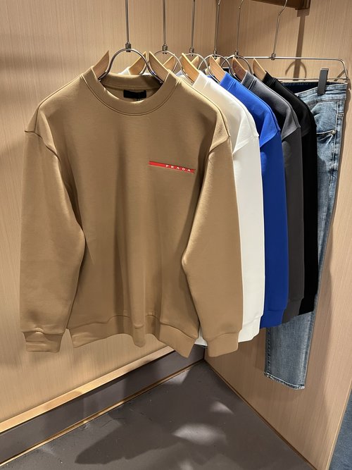 Prada Long Sleeve Sweatshirt with 3D Logo Design