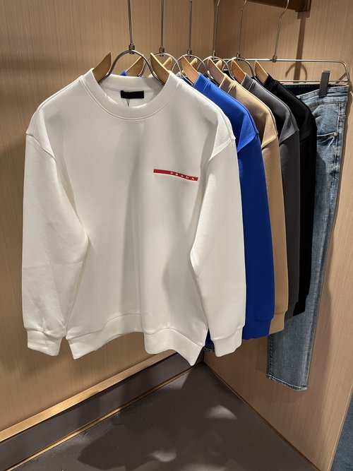 Prada New Long Sleeve Sweatshirt, Classic and Stylish