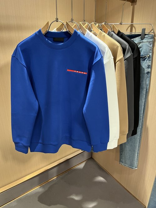 Prada New Long Sleeve Sweatshirt, Classic and Stylish
