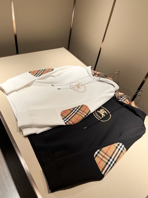 Burberry Basic Cotton Hoodie with Logo Embroidery