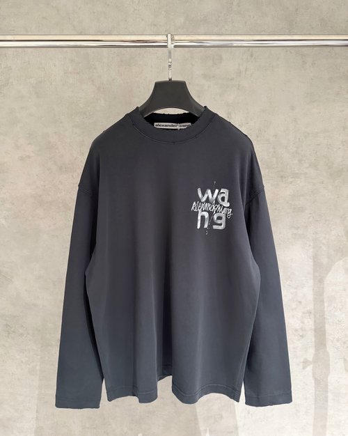 Alexander Wang Heavyweight Hand-Painted Long Sleeve T-Shirt in 3 Colors