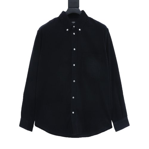 Fendi Blue Corduroy Button-up Shirt Jacket (No optimization needed)