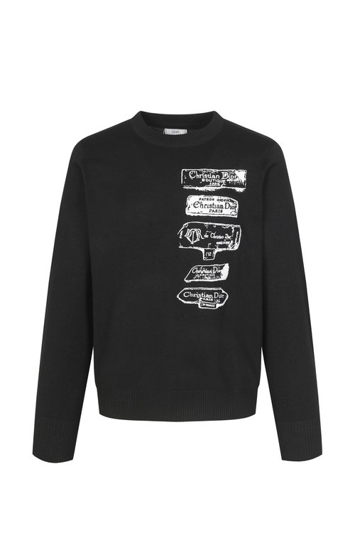 Dior Elegant Embroidered Round Neck Sweater