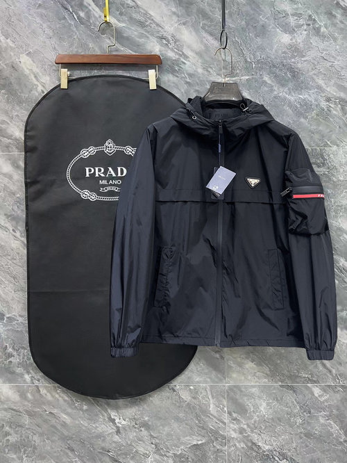 Prada High - end Jacket with Brand Elements & Comfortable Fabric