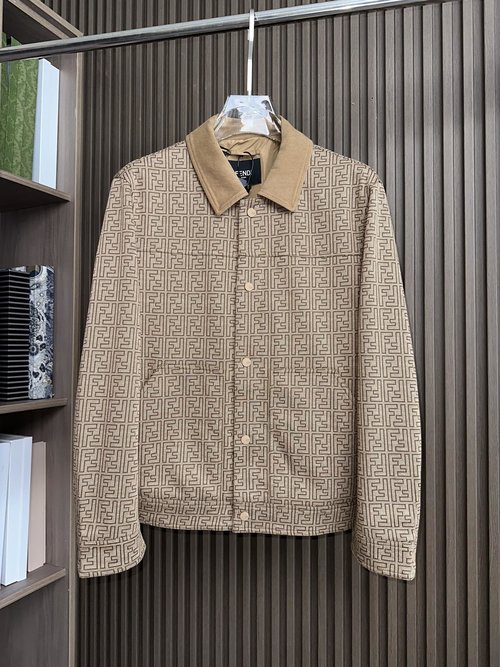 Fendi Business Collar Knit Jacket with Double F Design