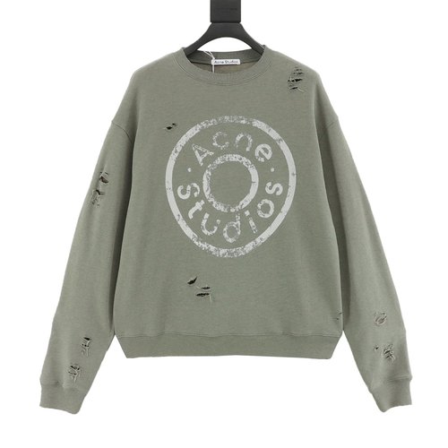 Dior Distressed Printed Ripped Crew Neck Sweatshirt