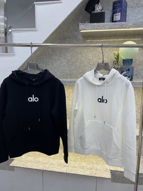 Alo Comfortable Pure Cotton Hoodie Featuring Icon Embroidery
