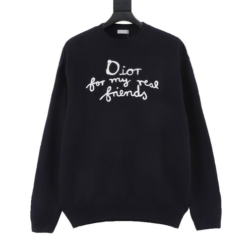 Dior 3D Embroidery Knitted Sweater