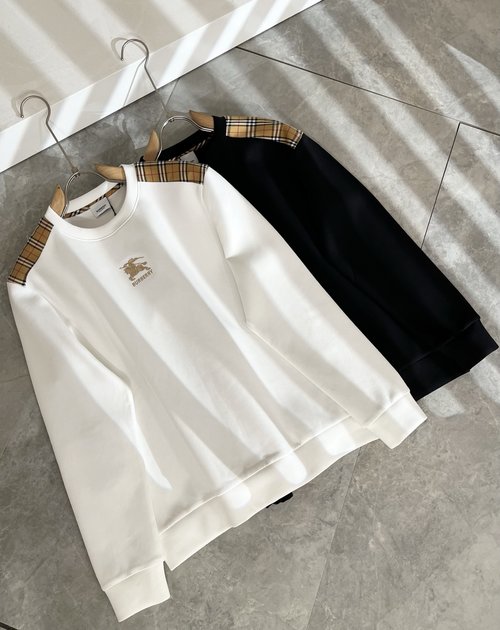 Burberry Cotton Round Neck Logo Embroidery Sweatshirt