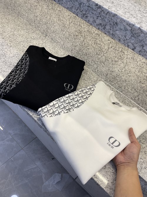 Dior Cotton Round Neck Sweatshirt with Icon Embroidery