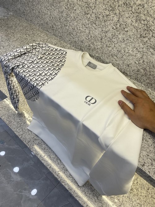 Dior Cotton Round Neck Sweatshirt with Icon Embroidery