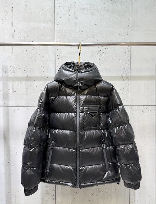 Prada Premium Down Jacket with 90% Down and Classic Logo
