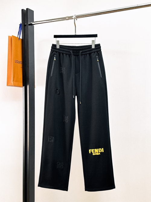 Fendi New Casual Pants with Classic Logo, Great Comfort