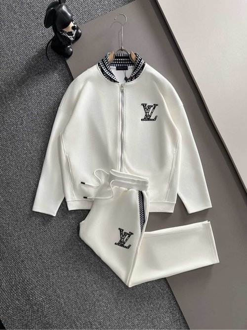 Louis Vuitton Premium Spliced Suit with Webbing and Embroidery