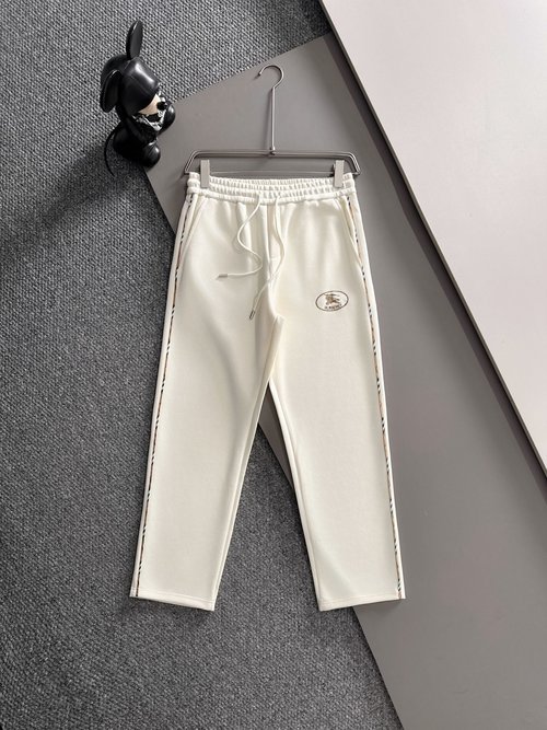 Burberry New Casual Pants with Embroidered Logo and Premium Fabric