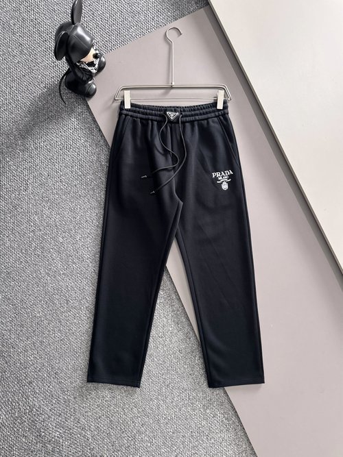 Prada New Casual Pants with Classic Embroidery Logo