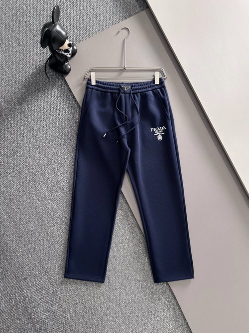 Prada New Casual Pants with Classic Embroidery Logo
