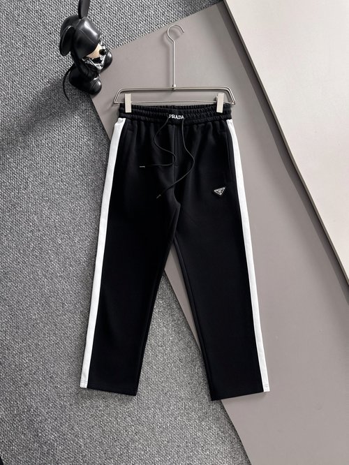 Prada New Casual Pants with Classic Embroidery Logo