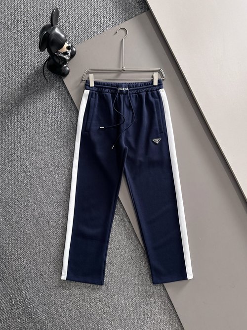 Prada New Casual Pants with Classic Embroidery Logo