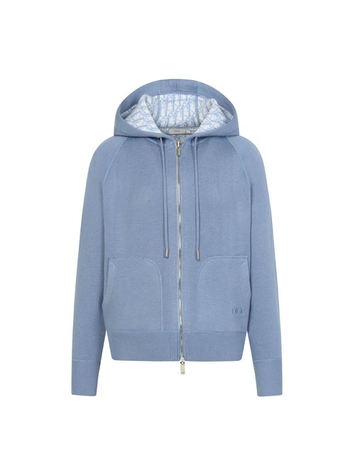 Dior Reversible Cashmere Hoodie with Ribbed Trim