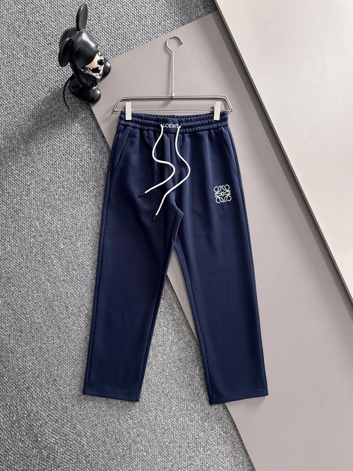 Loewe New Casual Pants with Embroidery Logo and Custom Hardware