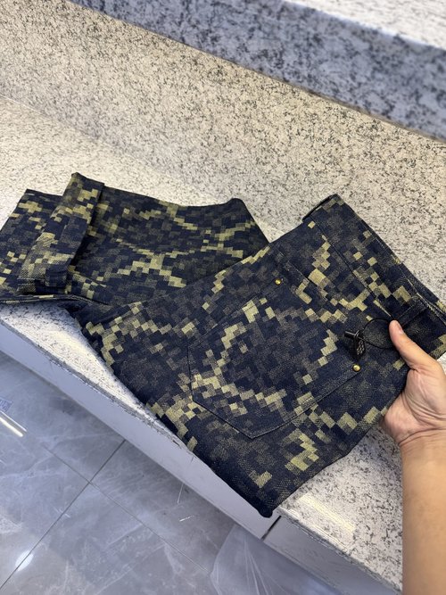 Louis Vuitton Denim Canvas Pants with Lightning Pattern