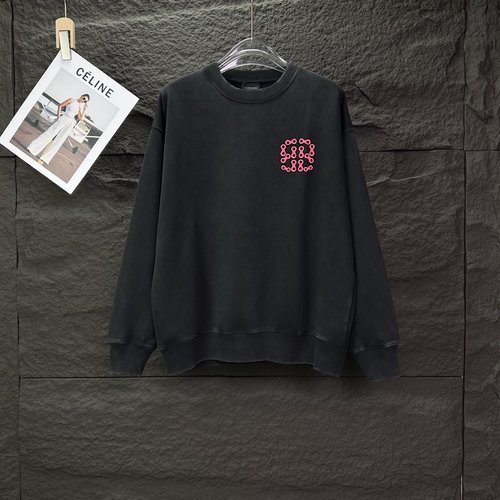 Balenciaga Vintage Embossed Letter Crewneck, Soft & Stylish