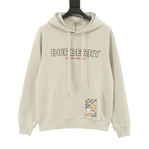 Burberry Towel Patch Letter Hoodie with BURBERRY Print