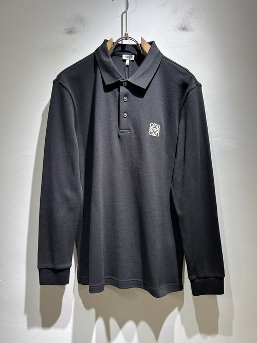 Loewe Long Sleeve Polo Shirt with Zipper and Logo