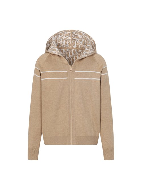 Dior Double - Faced Cashmere Knit Hoodie with Oblique Pattern