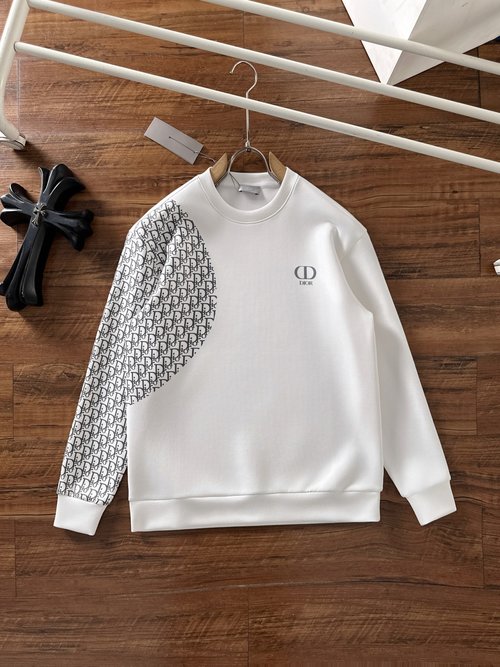 Dior Space Cotton Pullover with Letter Logo, Soft and Breathable