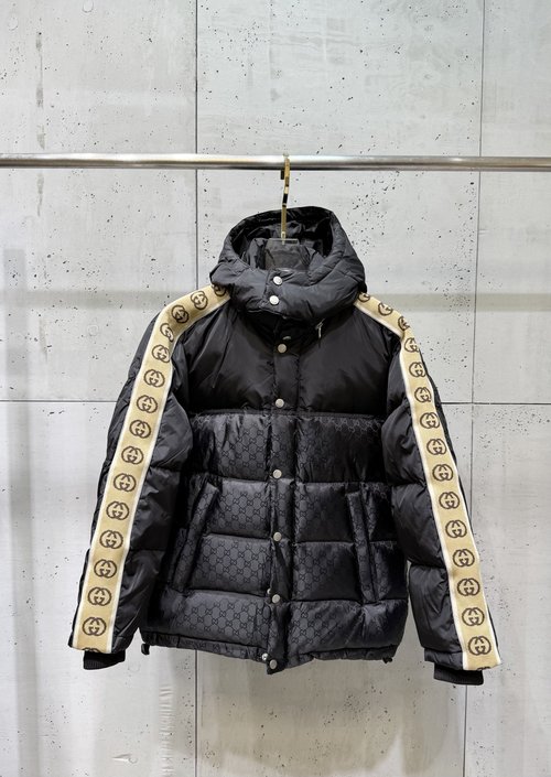 Gucci Premium Down Jacket with Reflective Logo and Embroidered Patch